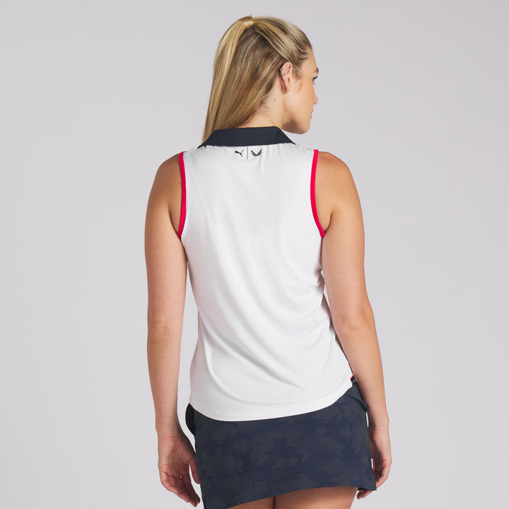 Womens PUMA X VA Piped Sleeveless Golf Polo