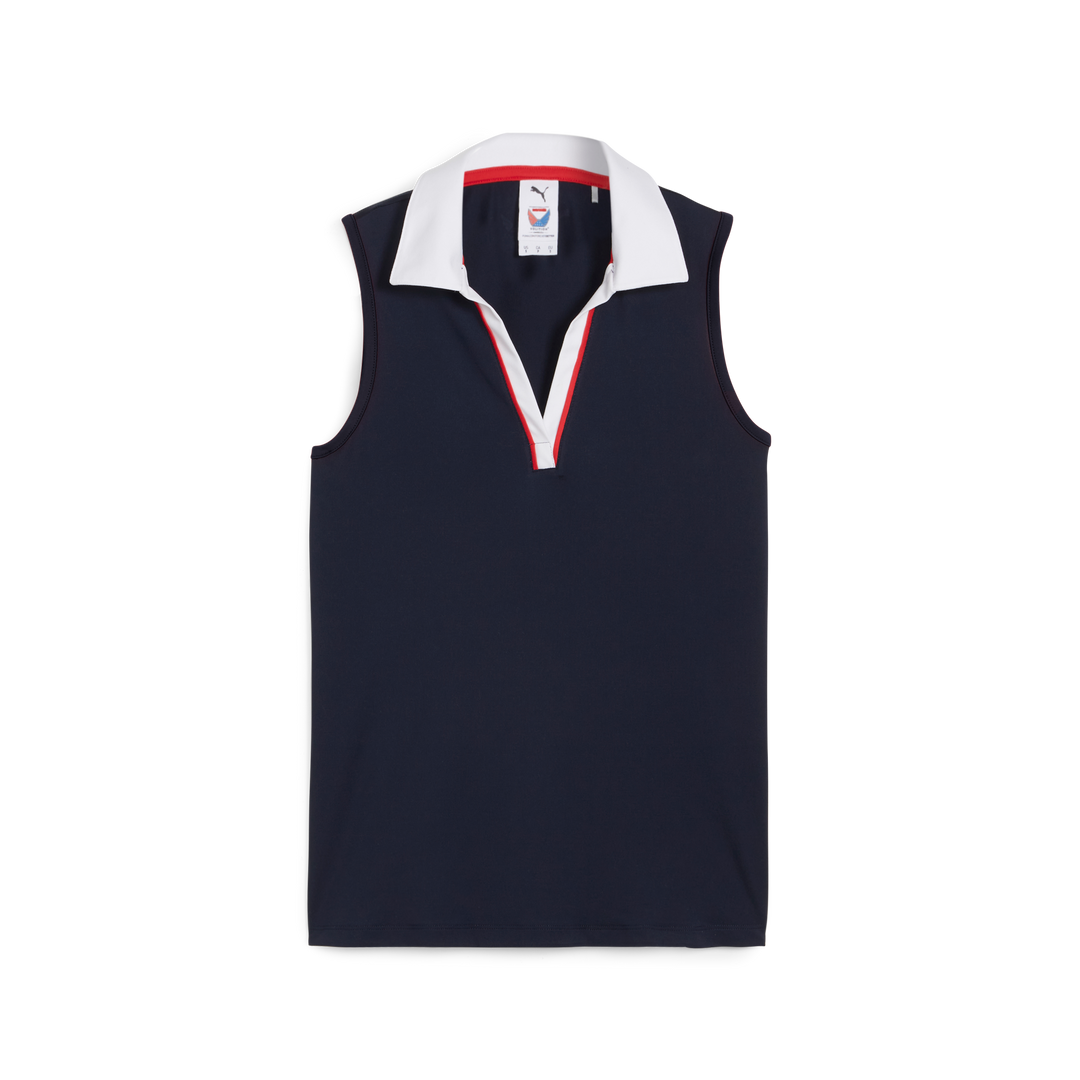 Womens PUMA X VA Piped Sleeveless Golf Polo