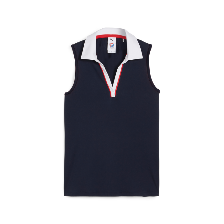 Womens PUMA X VA Piped Sleeveless Golf Polo