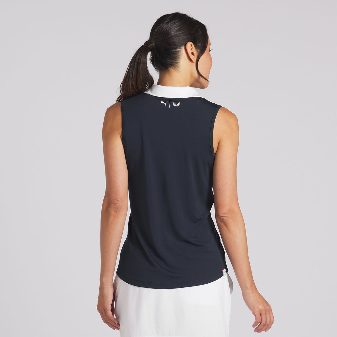 Womens PUMA X VA Piped Sleeveless Golf Polo