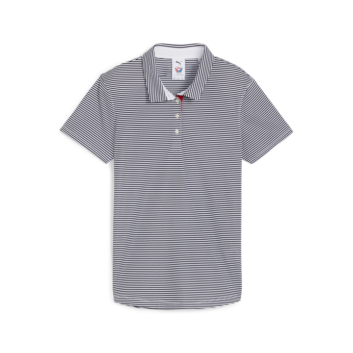 Womens PUMA X VA Pique Stripe Golf Polo