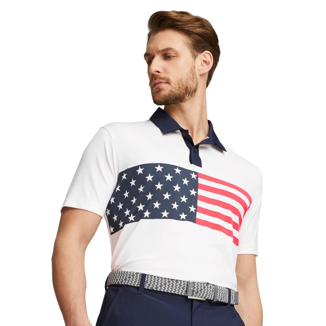 PUMA X VA Flag Stripe Polo