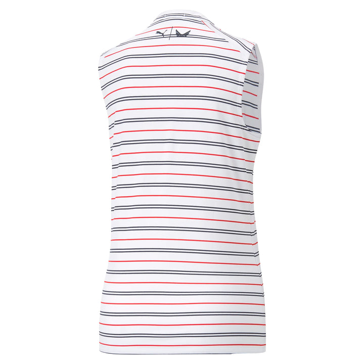 Womens PUMA X VA Striped Sleeveless Golf Polo